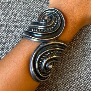 Vintage Mexican Silver Clamper Bracelet